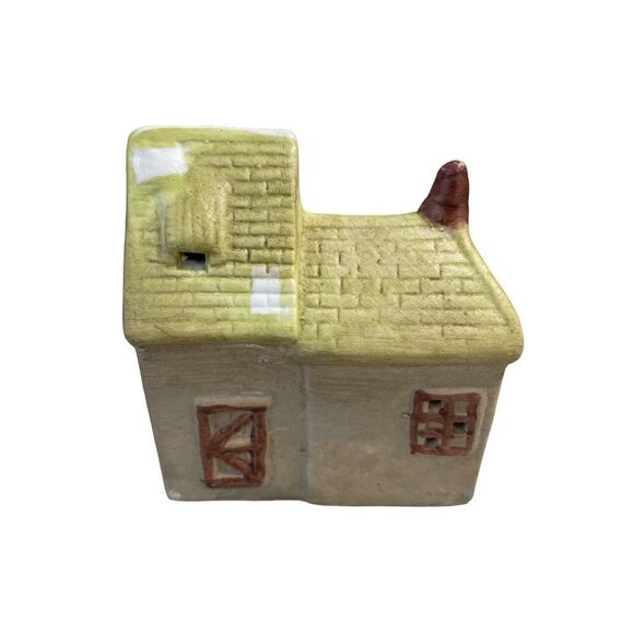 Miniature Christmas Holiday Village 2 Story House Ceramic Primitive - Picture 3 of 4